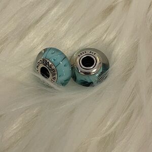 ($49 each ) or $85 for both PRACTICALLY NEW : “RETIRED)Pandora MURANO Aqua Charm